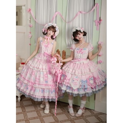 Mademoiselle Pearl Sanrio Hello Kitty Bow Themed JSK and OPs(Reservation/Full Payment Without Shipping)